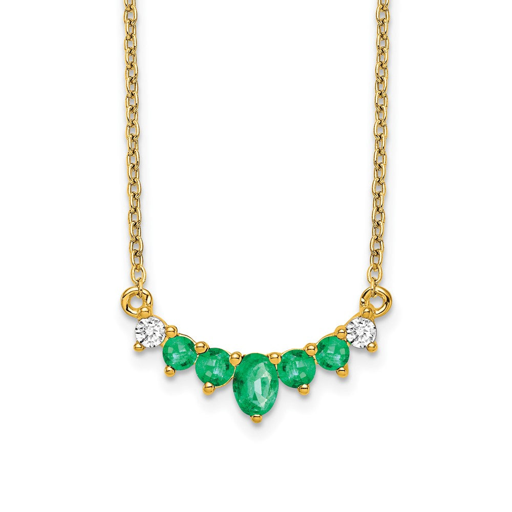 14k Emerald and Diamond Necklace