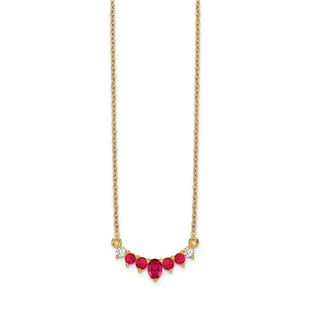 14k Ruby and Diamond Necklace