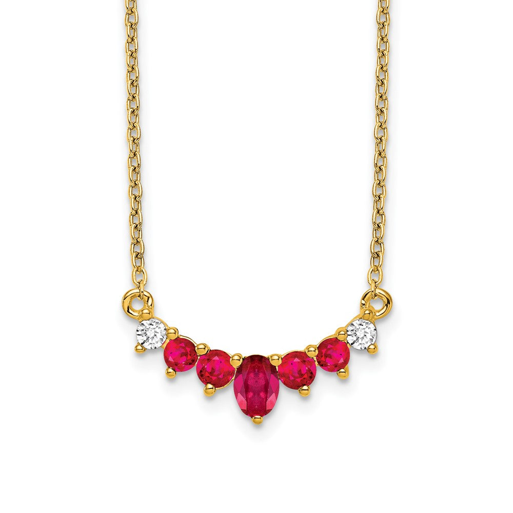 14k Ruby and Diamond Necklace