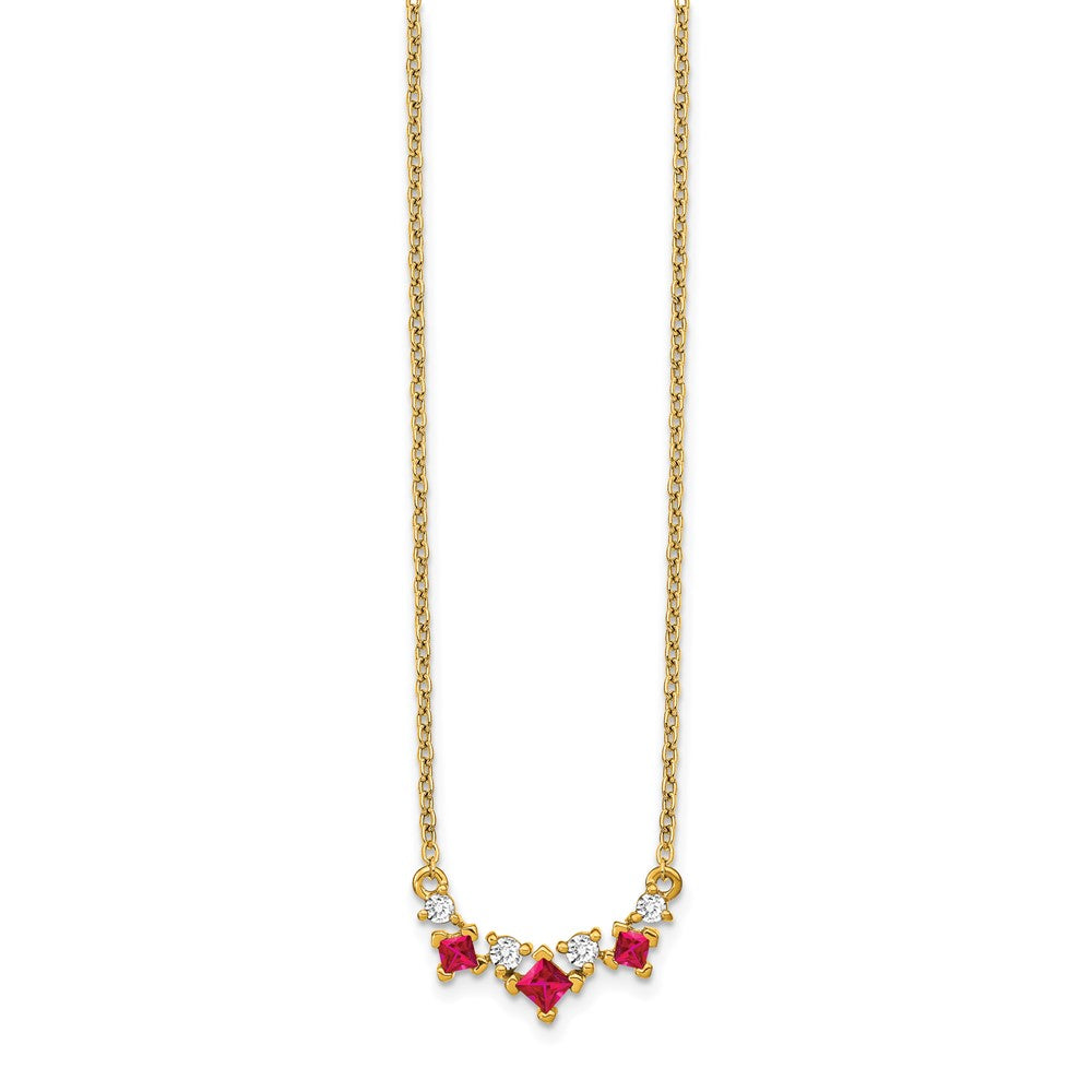 14k Ruby and Diamond Necklace