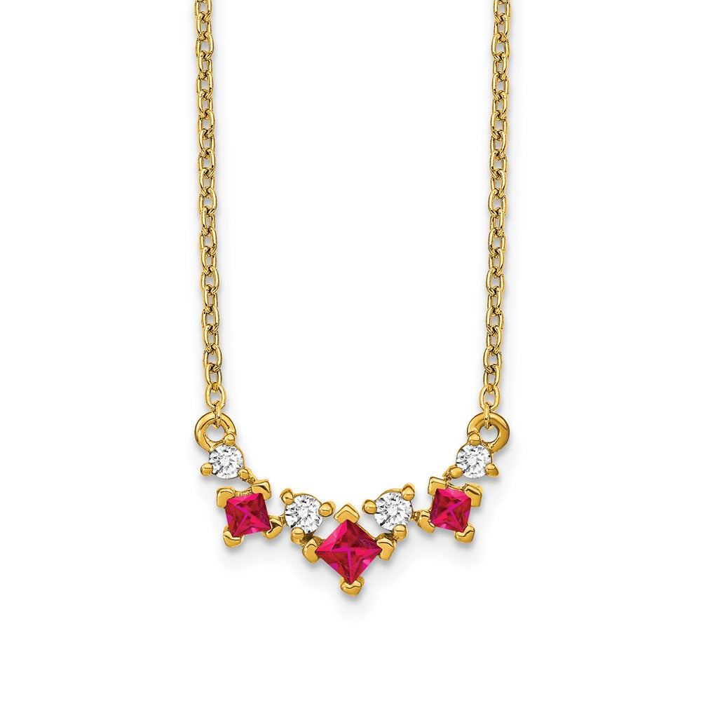 14k Ruby and Diamond Necklace
