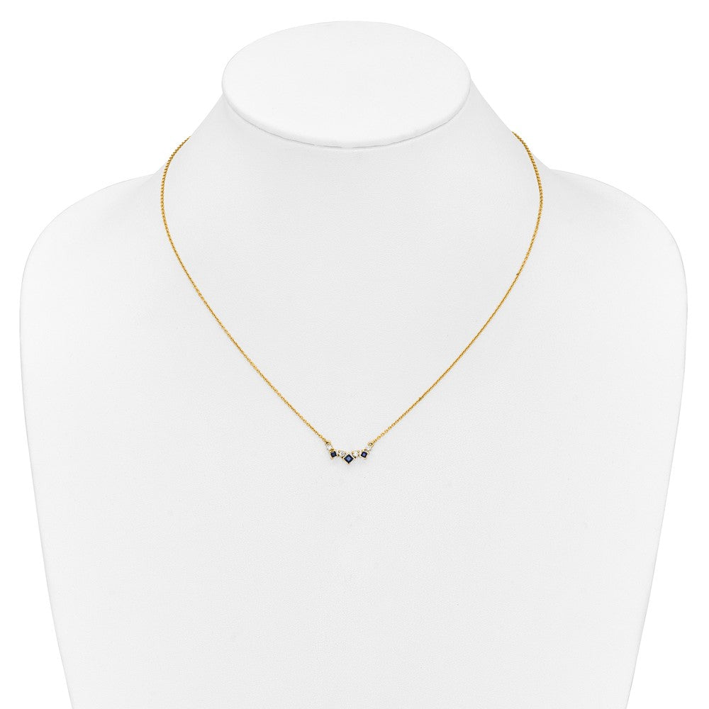 14k Sapphire and Diamond Necklace