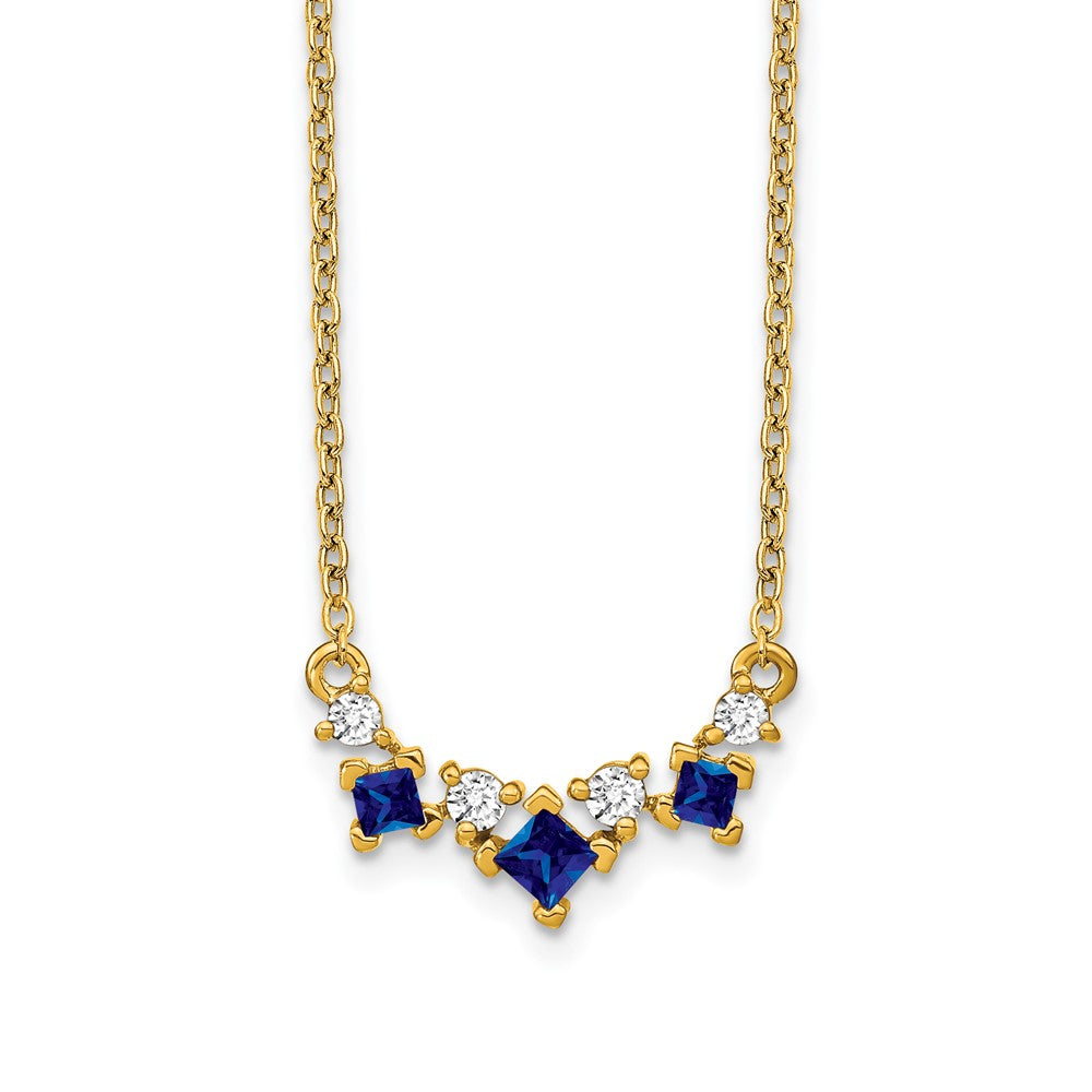 14k Sapphire and Diamond Necklace