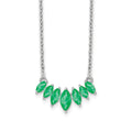 14k White Gold Marquise Emerald 18 inch Necklace
