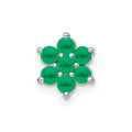 14k White Gold Emerald Floral Chain Slide