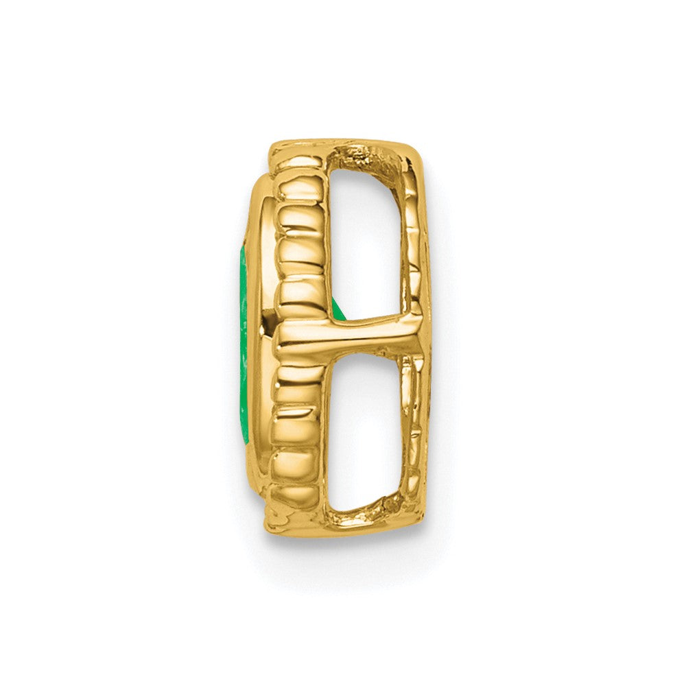 14k Oval Emerald Chain Slide
