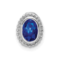 14k White Gold Oval Sapphire Chain Slide
