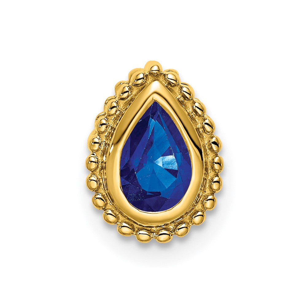 14k Pear Sapphire Chain Slide