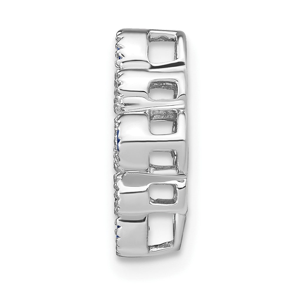 14k White Gold Sapphire and Diamond Chain Slide