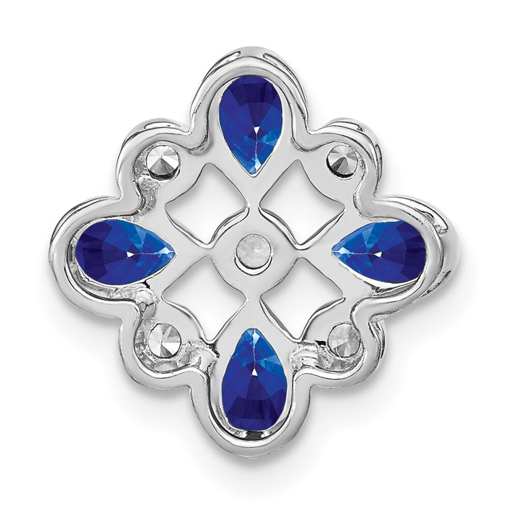 14k White Gold Sapphire and Diamond Chain Slide