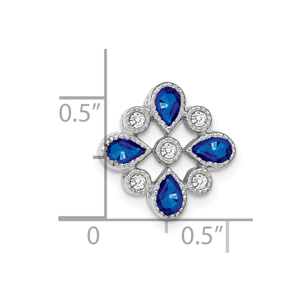 14k White Gold Sapphire and Diamond Chain Slide