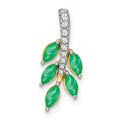 14k Emerald and Diamond Leaf Chain Slide