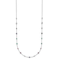 14k White Gold Ruby/Sapph/Emerald/Wht. Topaz 18in. Station Necklace