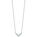 14k White Gold Emerald 18in. V-Necklace