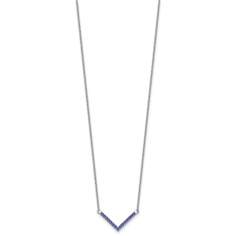 14k White Gold Tanzanite 18in. V-Necklace