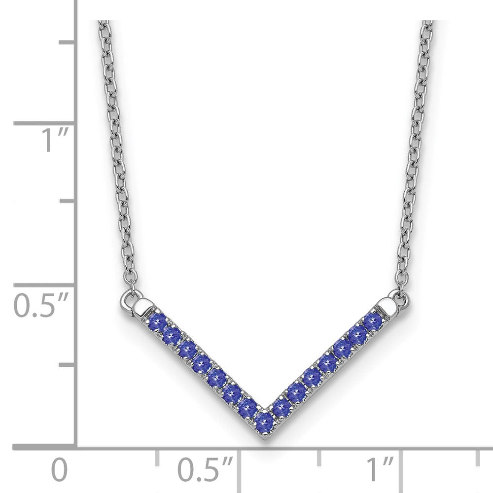 14k White Gold Tanzanite 18in. V-Necklace