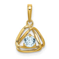 14k Aquamarine Triangle Pendant