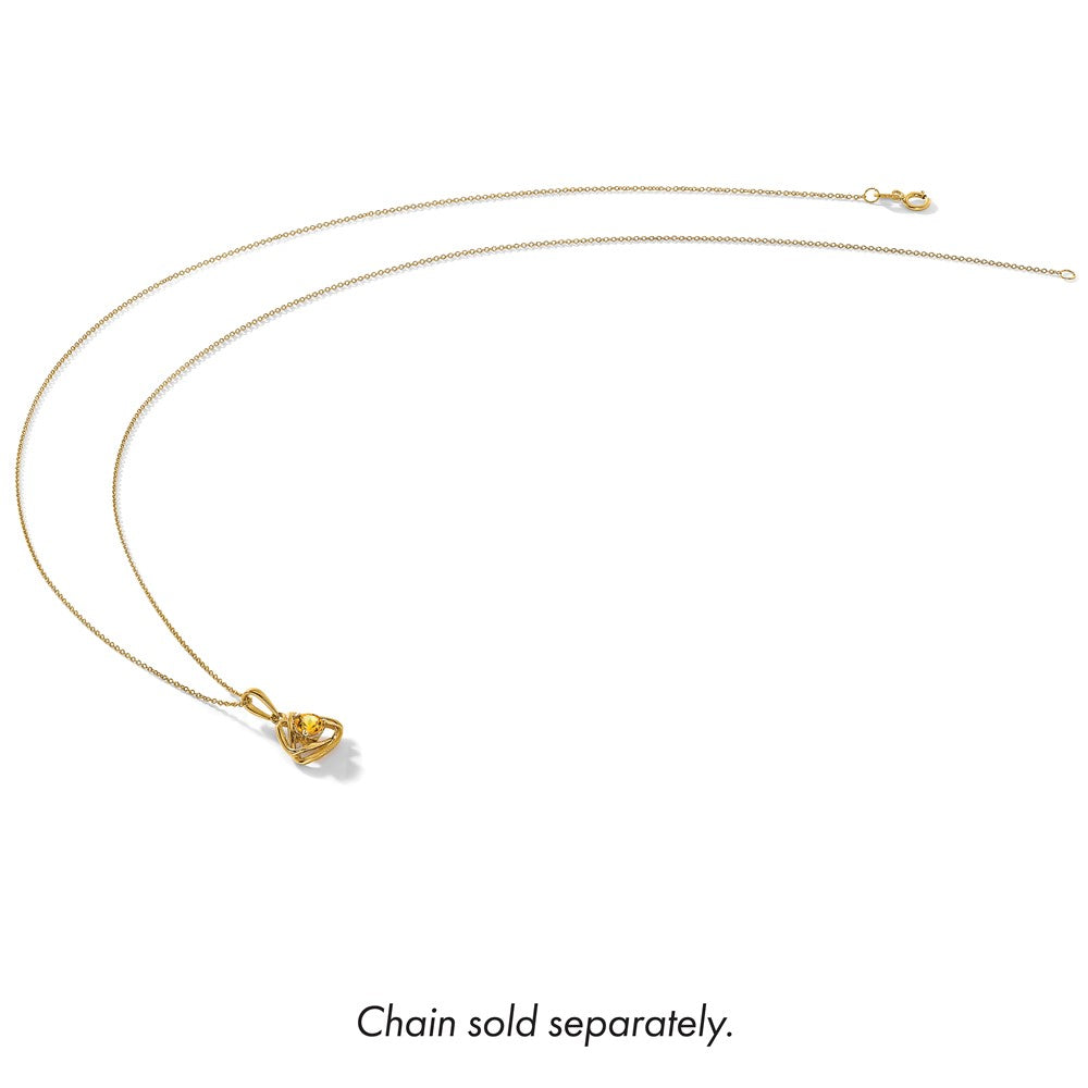 14k Citrine Triangle Pendant