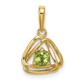 14k Peridot Triangle Pendant
