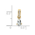 14K Pear White Topaz and Diamond Pendant