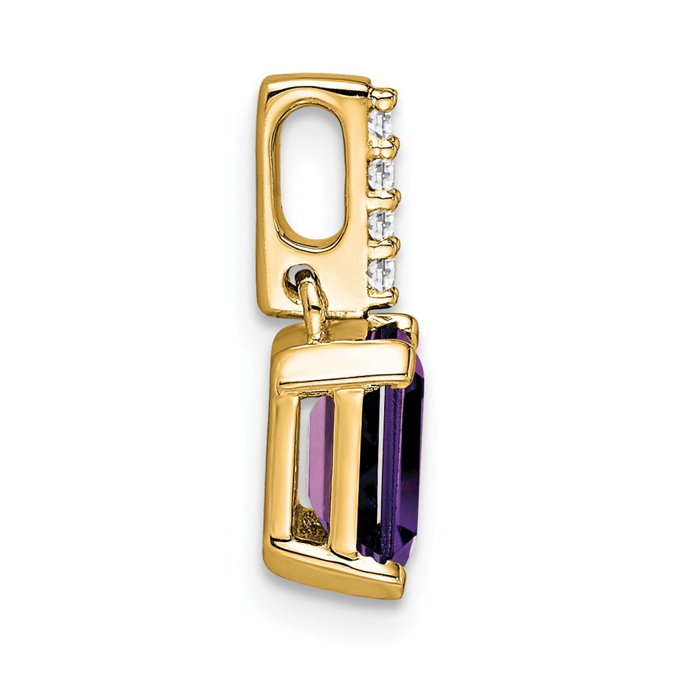 14k Amethyst and Diamond Pendant