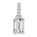 14k White Gold White Topaz and Diamond Pendant