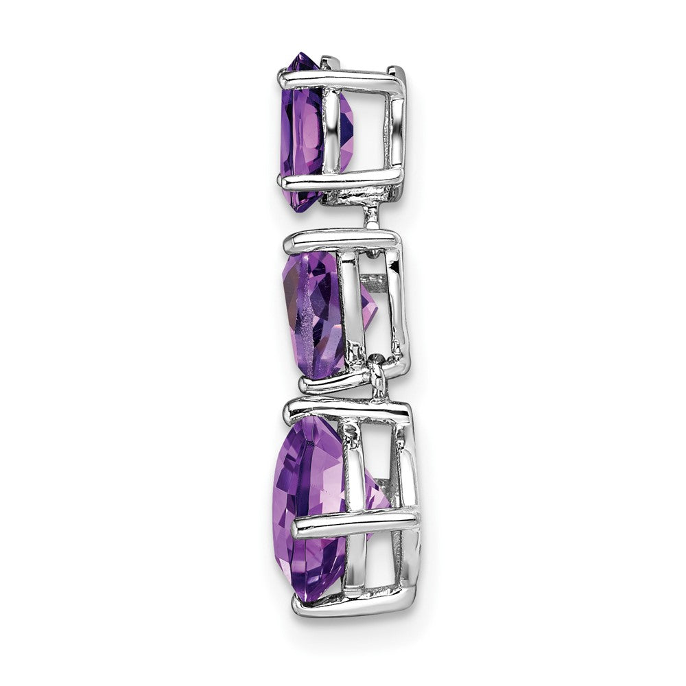 14k White Gold Amethyst Chain Slide