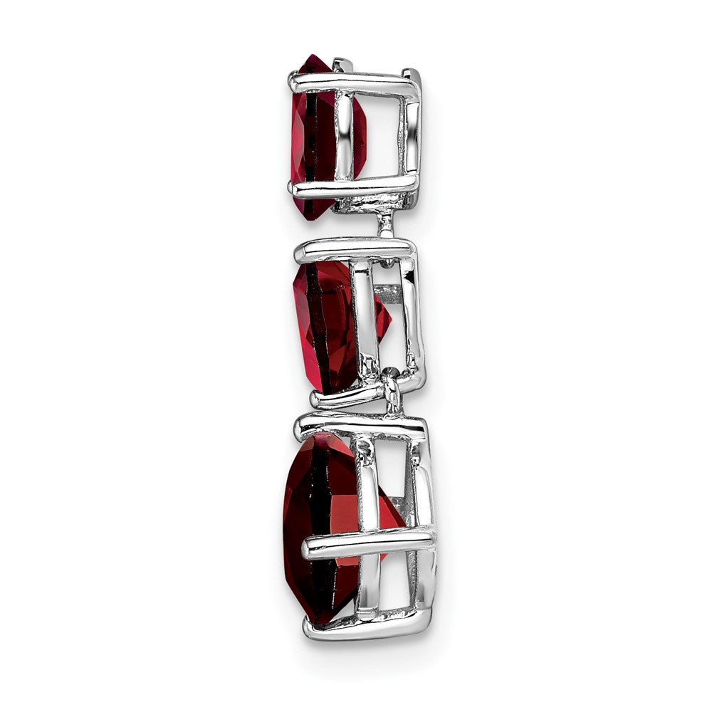 14k White Gold Garnet Chain Slide