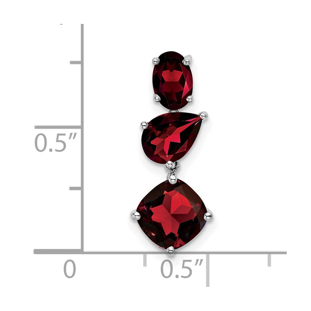 14k White Gold Garnet Chain Slide