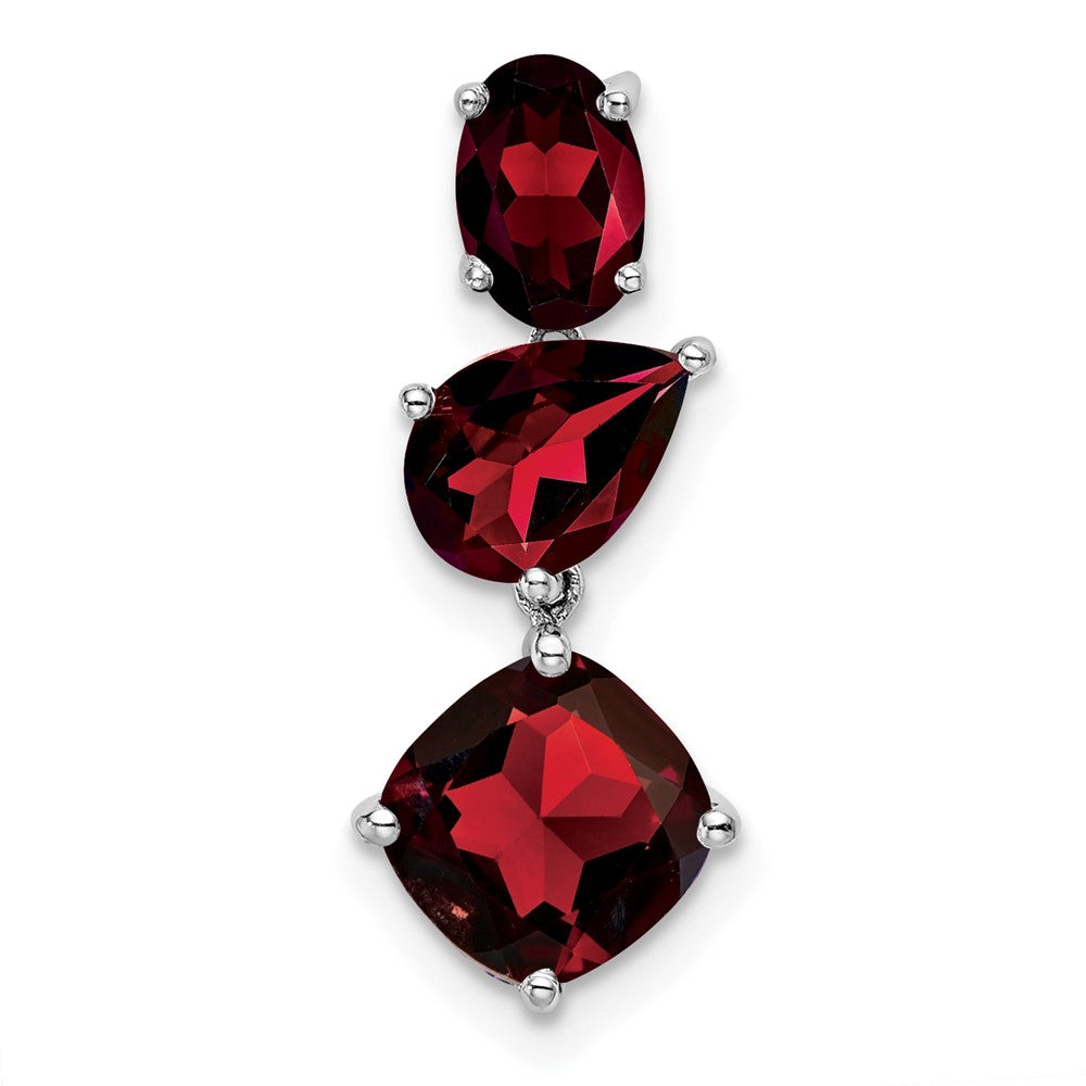 14k White Gold Garnet Chain Slide