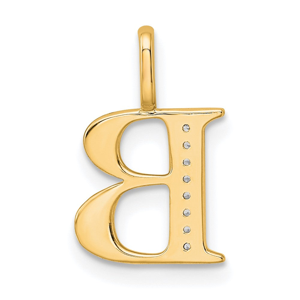 14K Diamond Letter B Initial Pendant