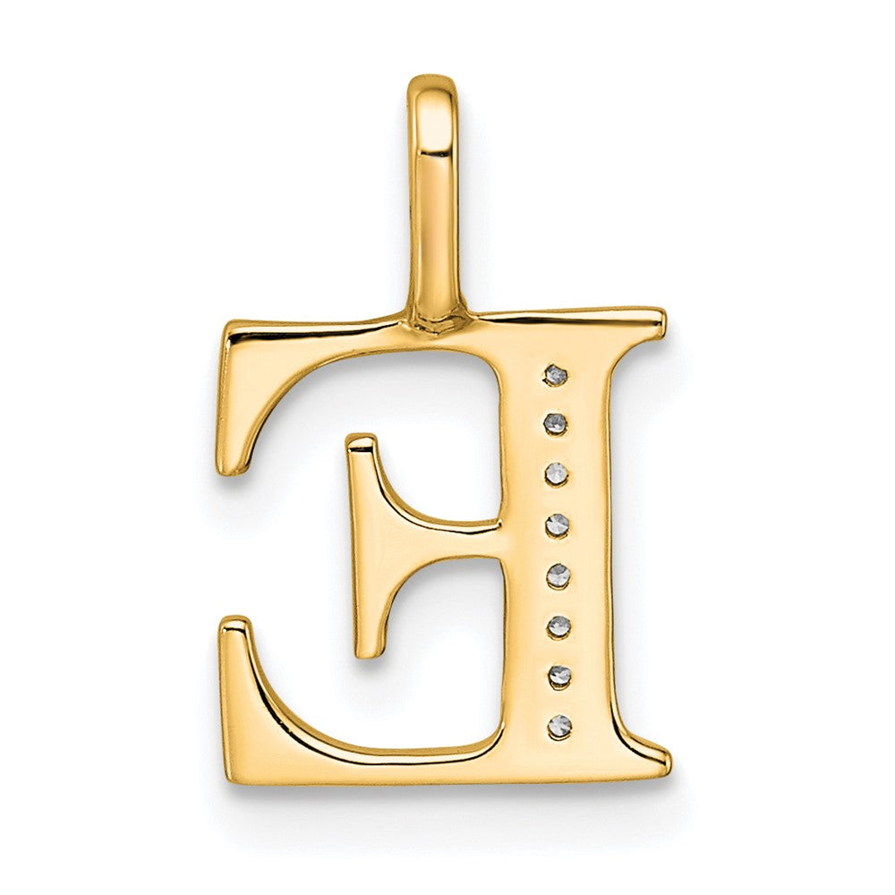 14K Diamond Letter E Initial Pendant