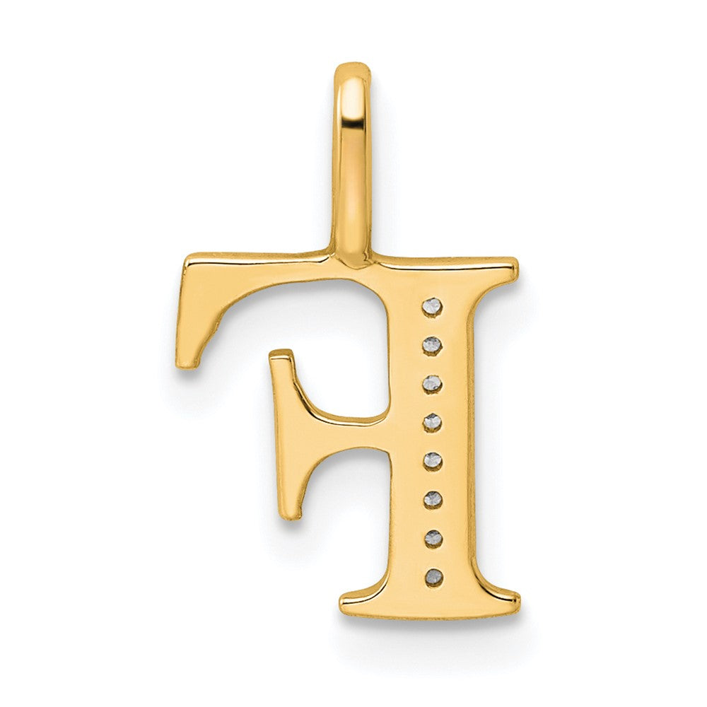 14K Diamond Letter F Initial Pendant