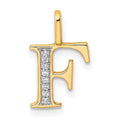 14K Diamond Letter F Initial Pendant