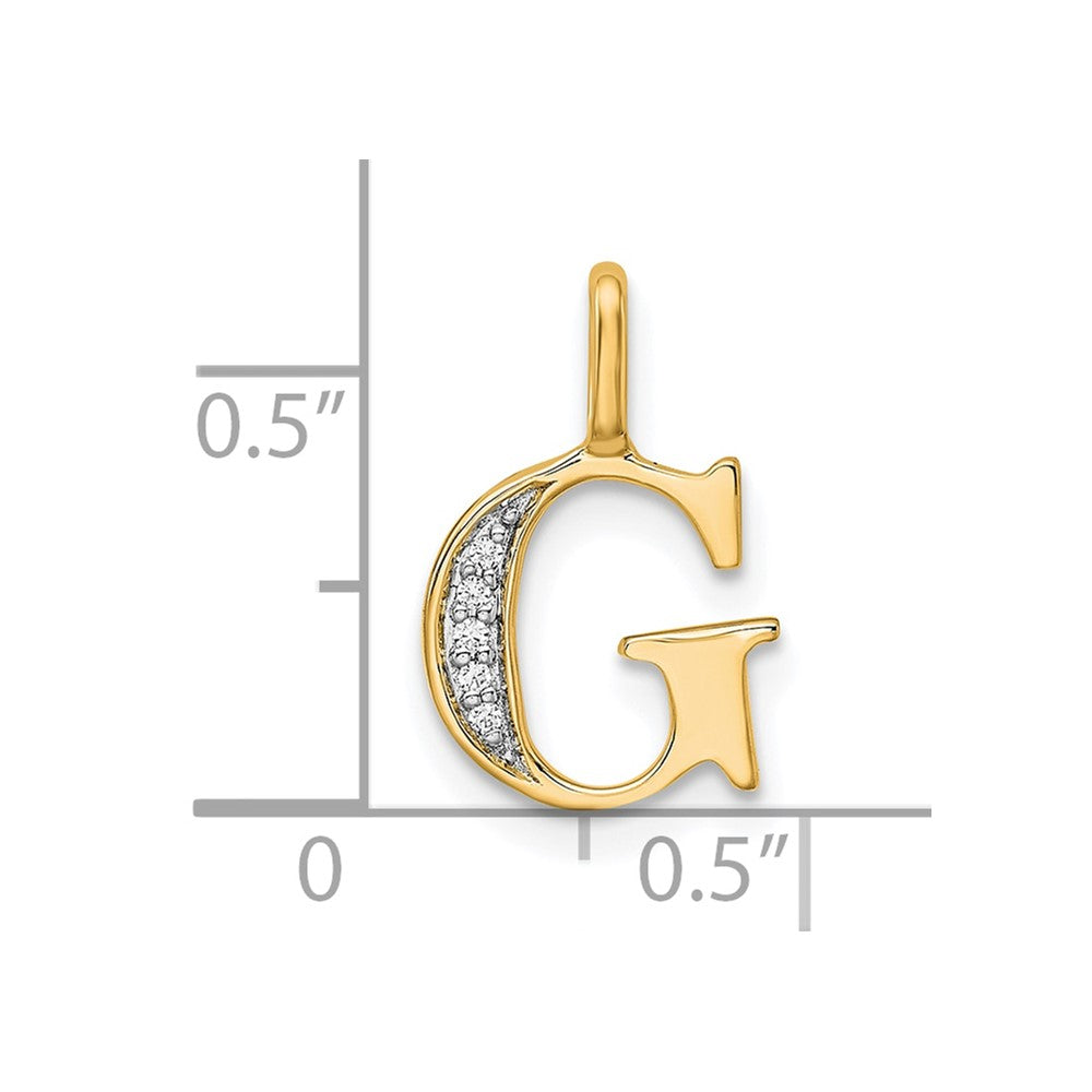 14K Diamond Letter G Initial Pendant