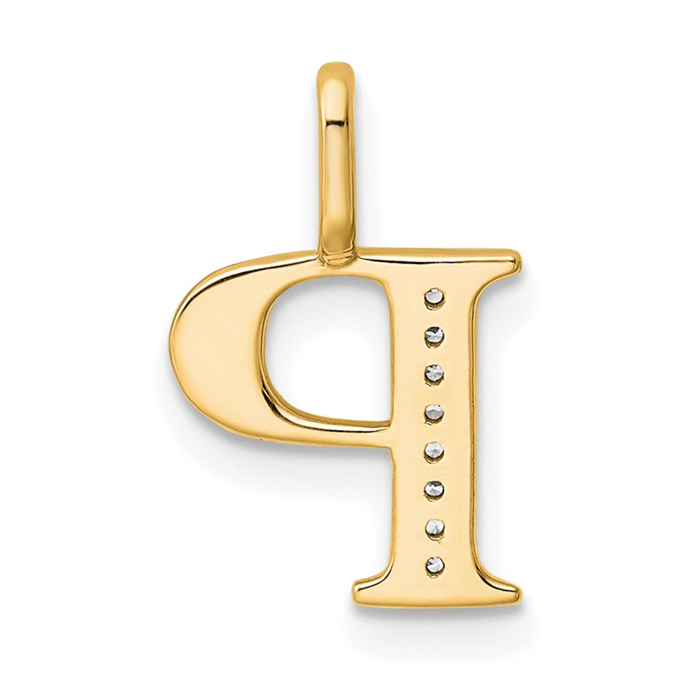 14K Diamond Letter P Initial Pendant