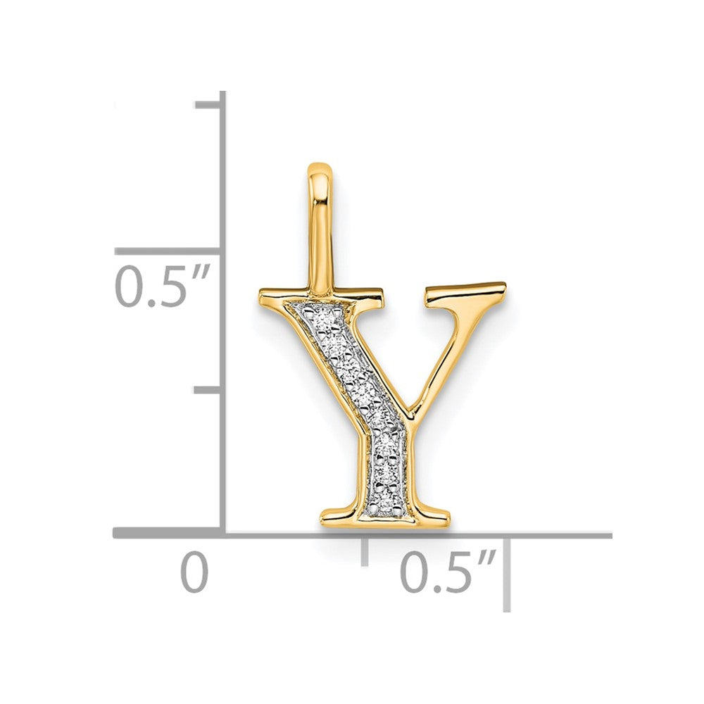10K Diamond Letter Y Initial Pendant