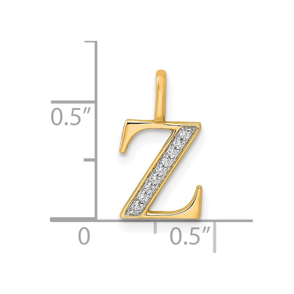 10K Diamond Letter Z Initial Pendant
