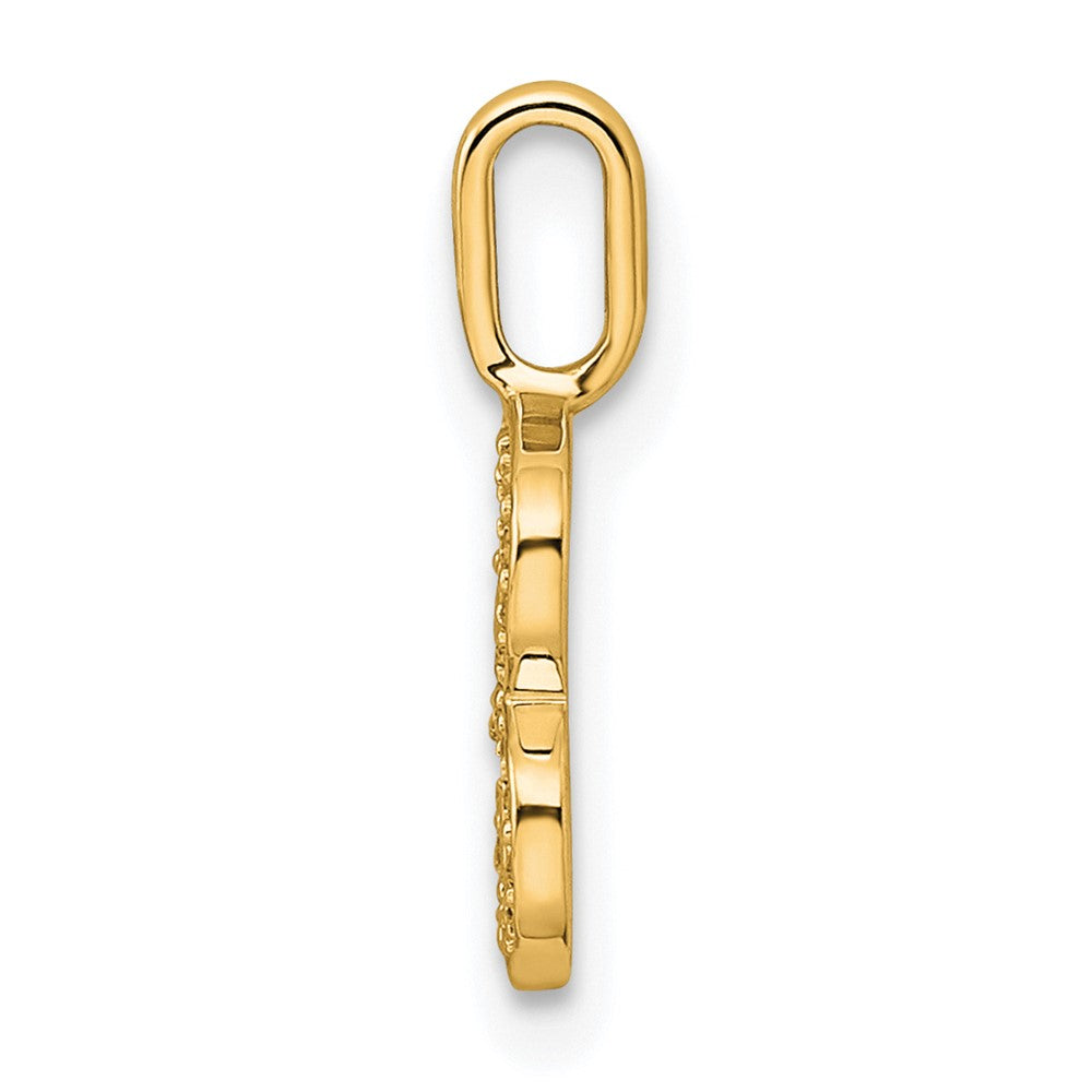 14K Gold Diamond Letter B Initial Pendant
