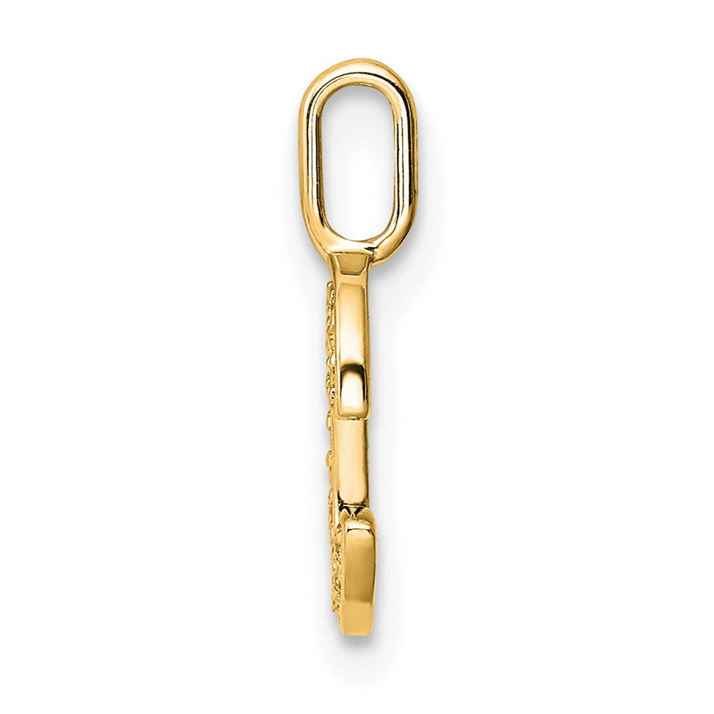 14K Yellow Gold Diamond Letter C Initial Pendant