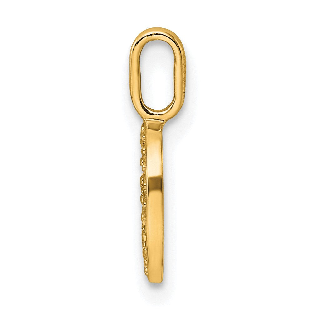 14K Gold Diamond Letter D Initial Pendant