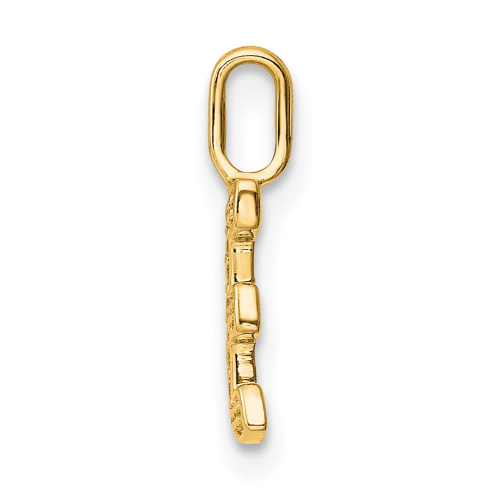 14K Gold Diamond Letter E Initial Pendant