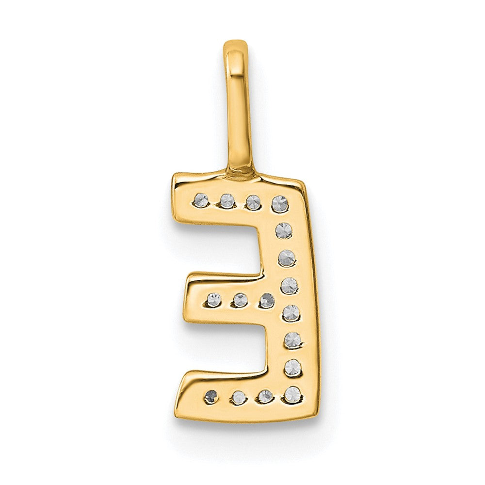 14K Gold Diamond Letter E Initial Pendant
