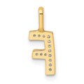 14K Gold Diamond Letter F Initial Pendant