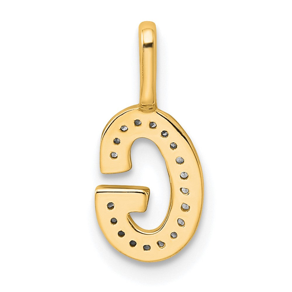 14K Gold Diamond Letter G Initial Pendant