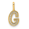 14K Gold Diamond Letter G Initial Pendant