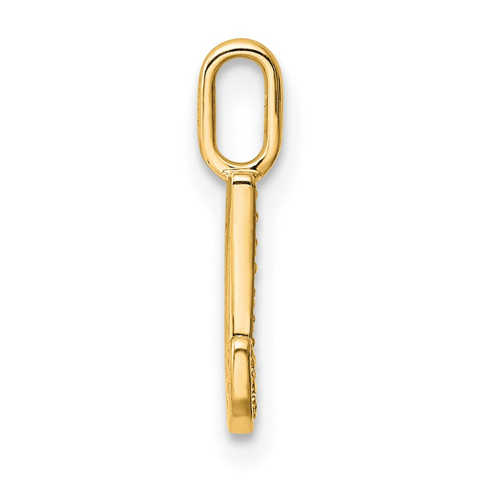 14K Gold Diamond Letter J Initial Pendant