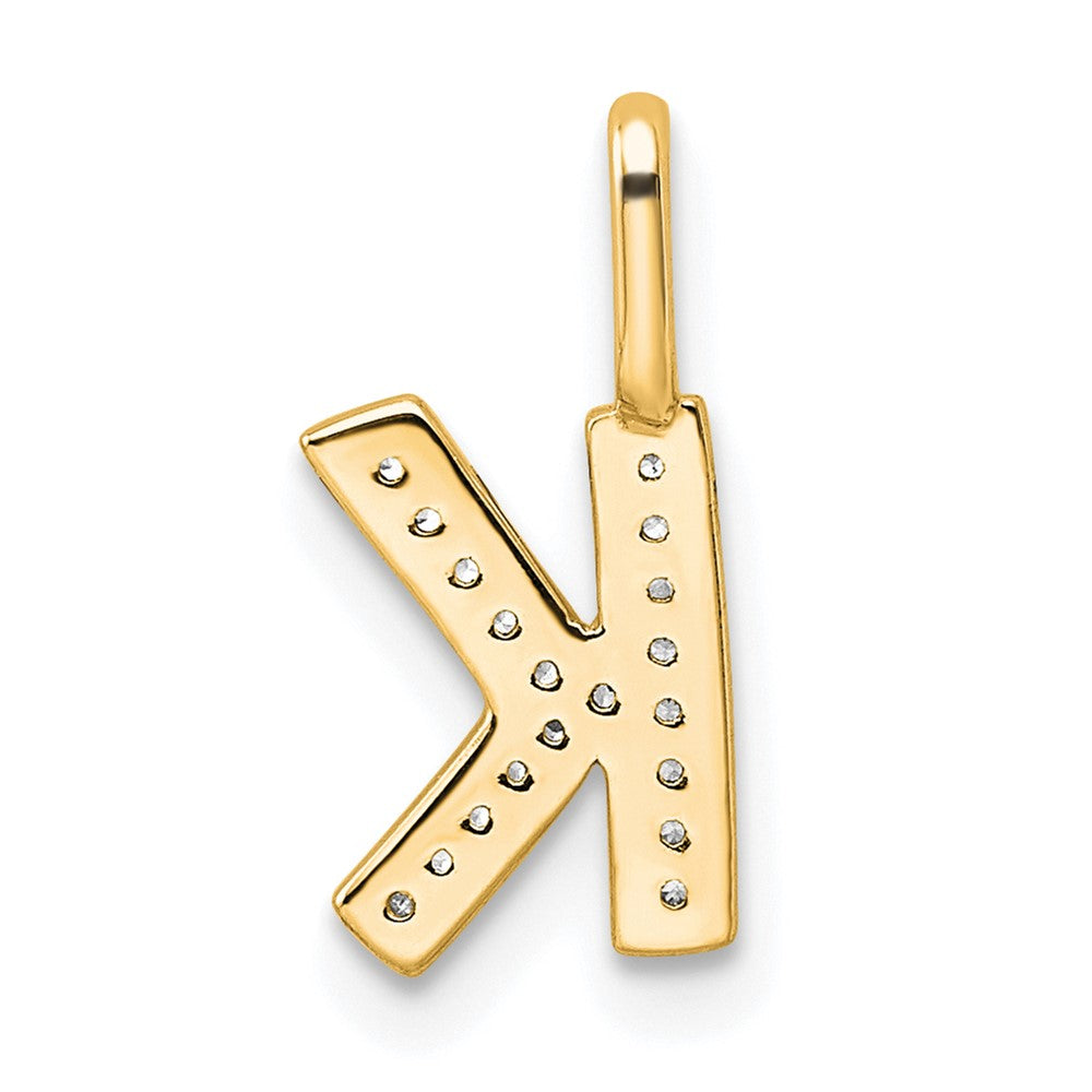 14K Gold Diamond Letter K Initial Pendant