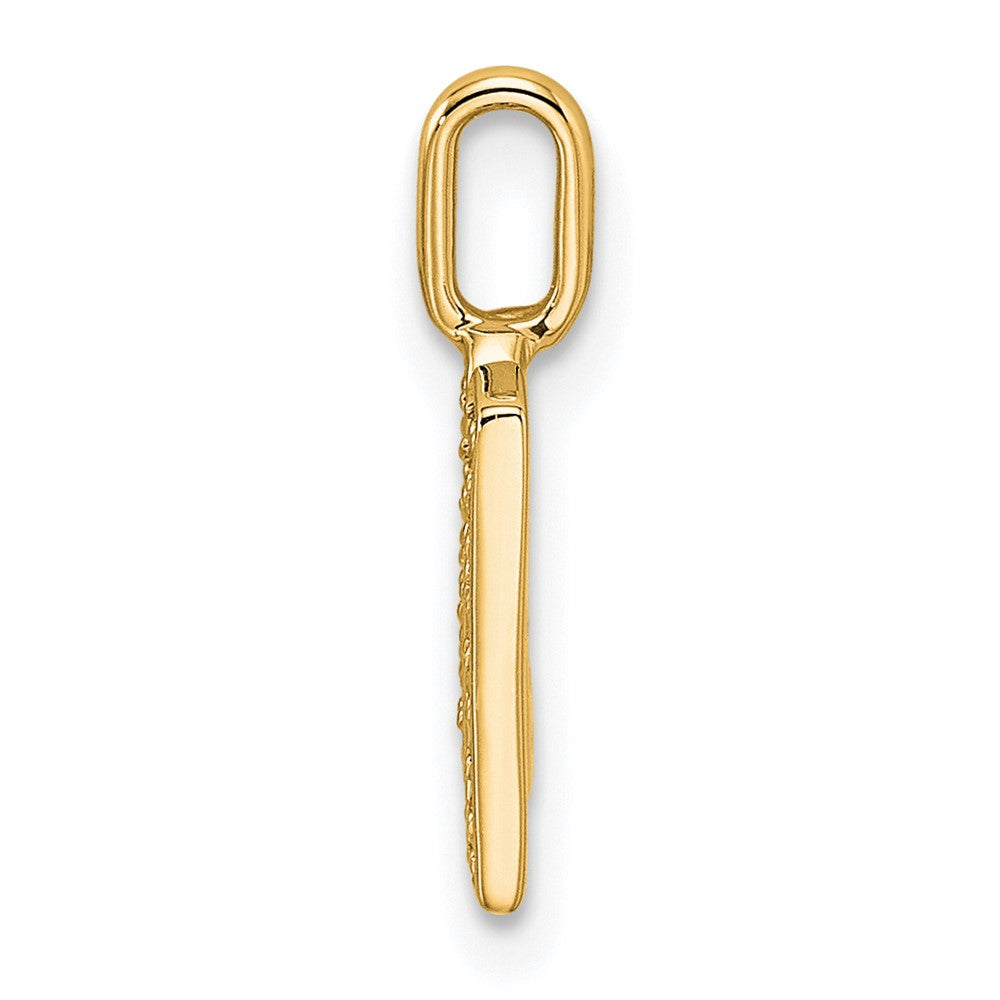 14K Yellow Gold Diamond Letter M Initial Pendant
