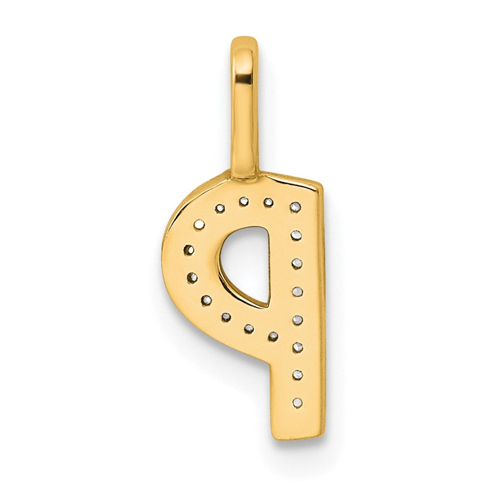 14K Gold Diamond Letter P Initial Pendant